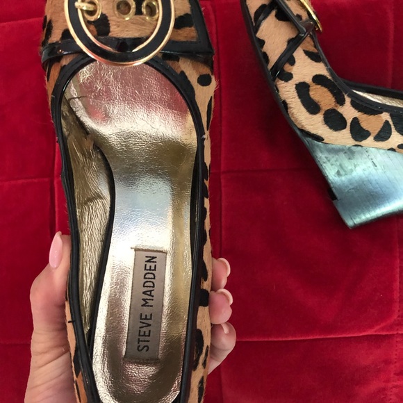 Steve Madden Leopard print, pony hair  heels. - Picture 2 of 4